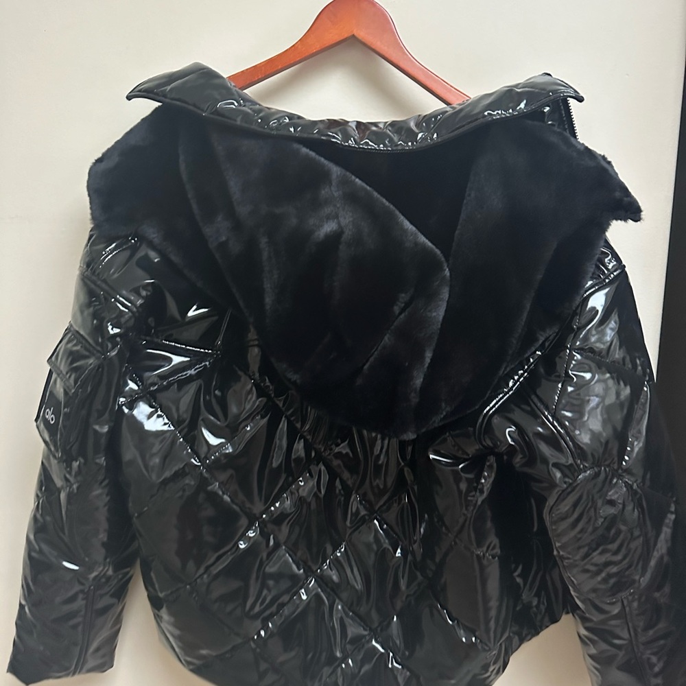 NEW Alo Yoga Snamoto Patent Leather Jacket - Picture 7 of 8